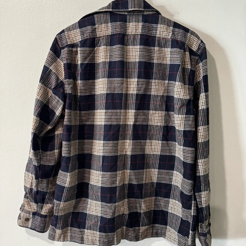 Banana Republic‎ Men's Emiliano Utility Shirt, Navy Plaid Sz Medium - $80